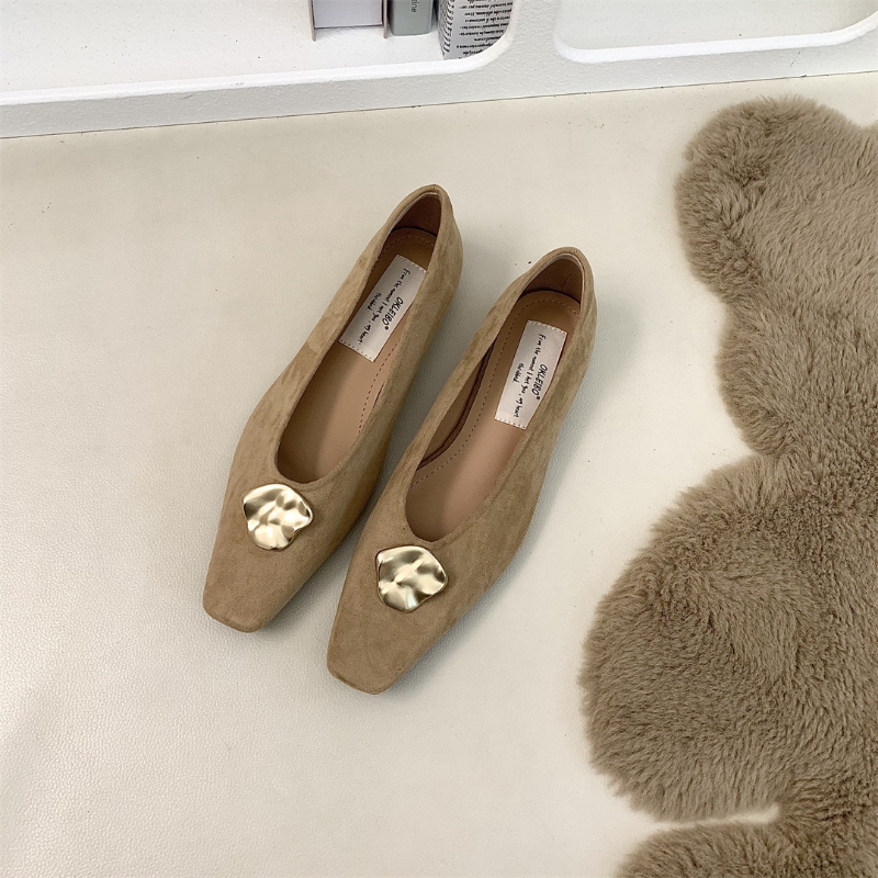 89d1d New Metal Designer flats buckle woman soft pu leather grandma shoes women sneakers solid casual moccasins slip on square toe loafers