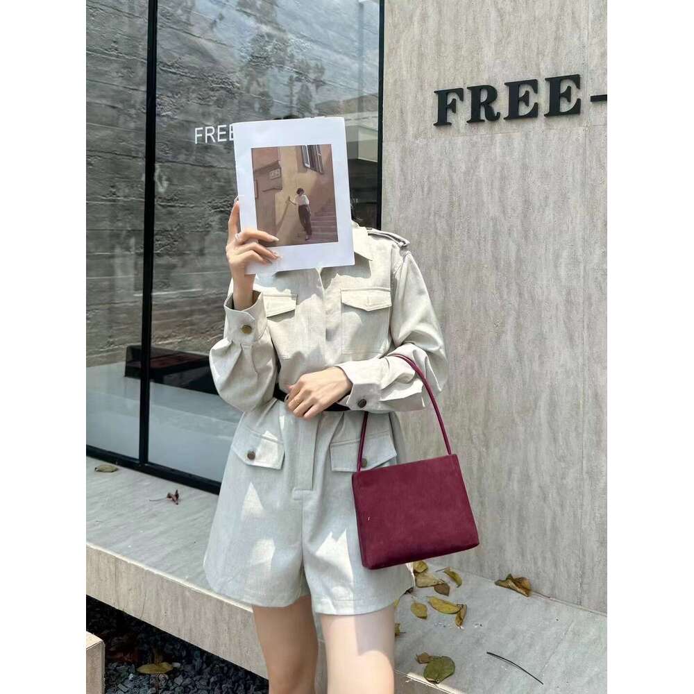 Autumn/Winter Leather Versatile Frosted Cowhide Single Shoulder Armpit Bag Square Temperament Diagonal Purse Trend
