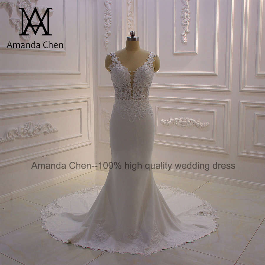 bride dress Simple Elegant Cap Sleeve Lace Appliques Keyhole Back Beach Wedding Dress