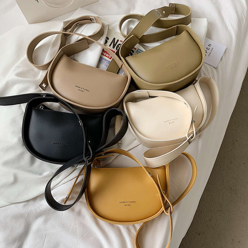 Burminsa Saddle Small Crossbody Bags For Women 2025 Trend Designer Semicircle Shoulder Bag PU Leather Ladies Handbags And Purses