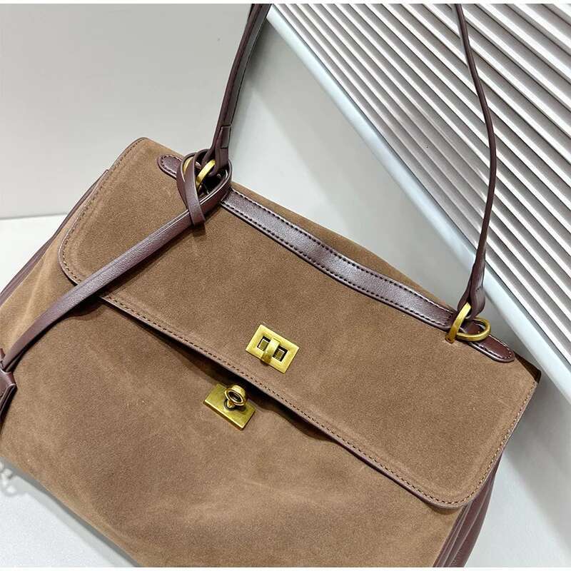 Fashion Women Handbags Brand Retro Suede Leather Totes Lady Shoulder Bags Crossbody Bag Adjustable Strap Clutch Purse