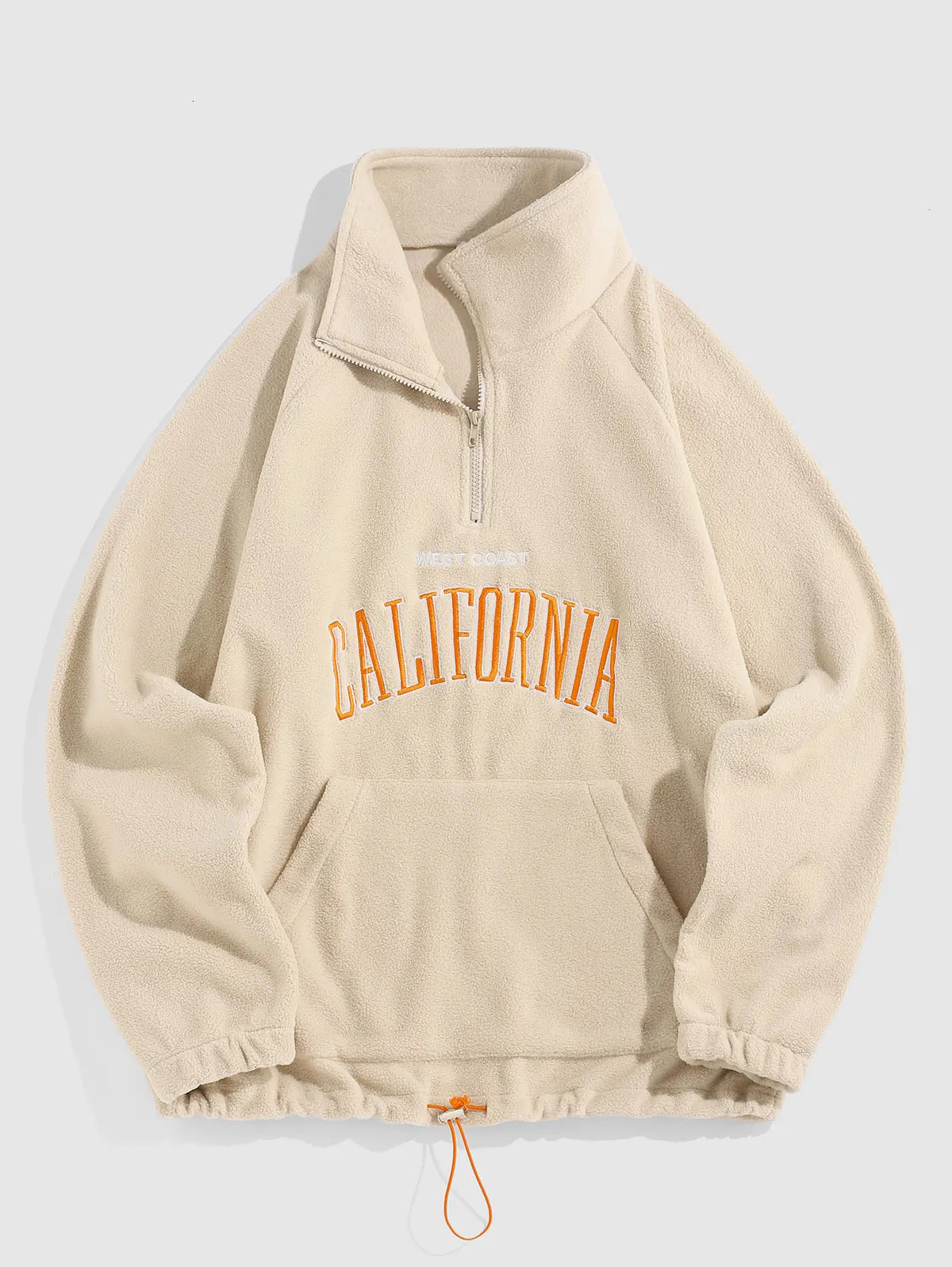 Mens Hoodies Fluffy Fleece Warm Sweatshirts Letters Embroidered Vintage Streetwear Pullover Sudaderas for Autumn Winter 241025