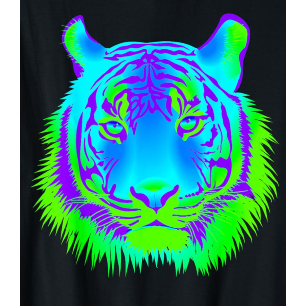 Mens T shirt EDM Electronic Dance Techno Colorful Tiger Rave tee Casual tops summer clothes Trendy patterns cool