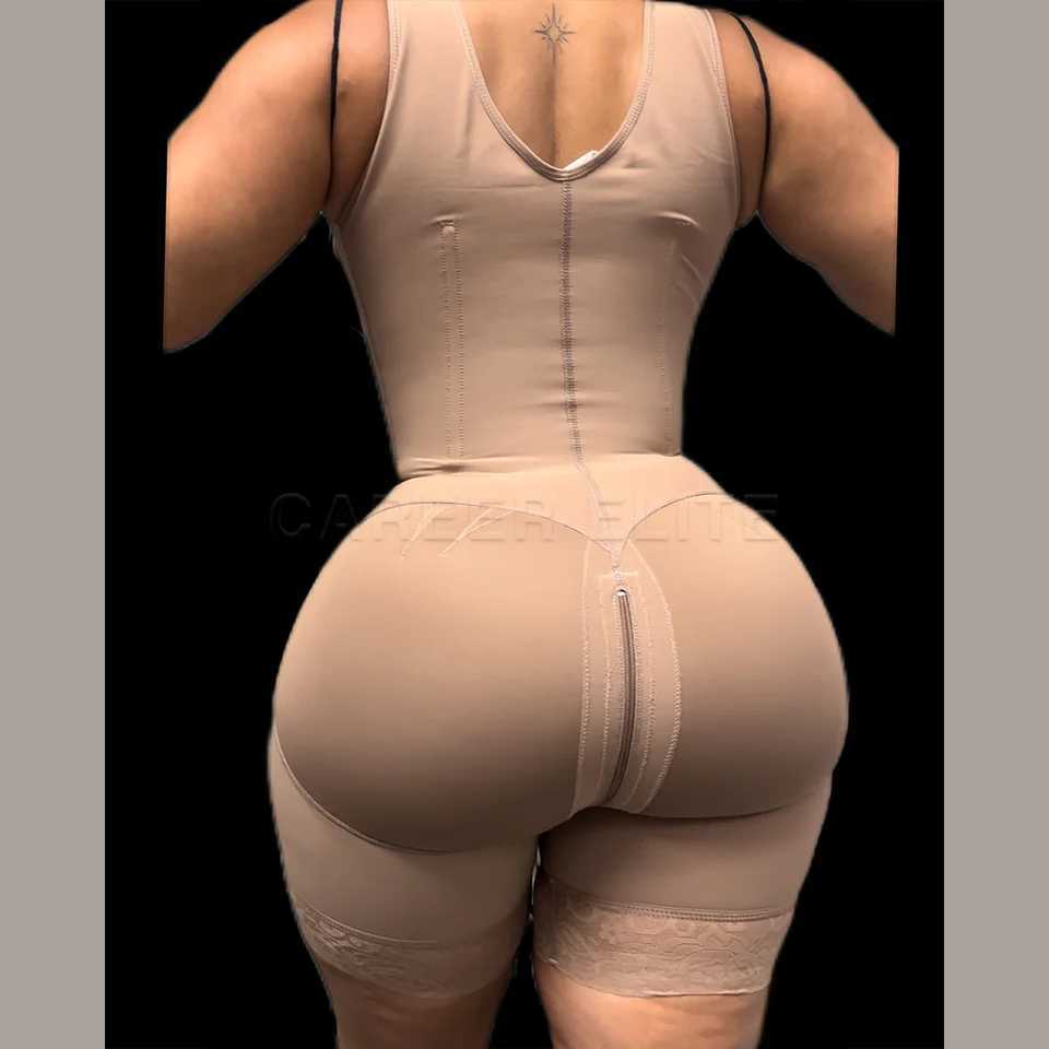 Fajas Colombianas Post Surgery High Compression Stage 2 Tummy Control Shapewear Bodusuit with Hook and Eye Corset LiposuctionXJ241028