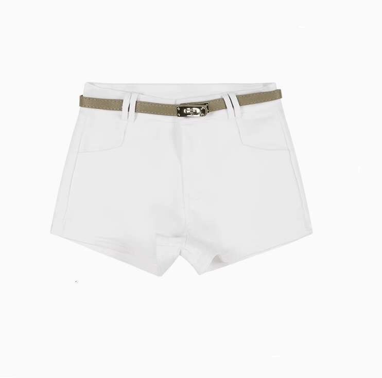 Women's white casual shorts with high waist and elastic slim fit, spicy girl tight pants