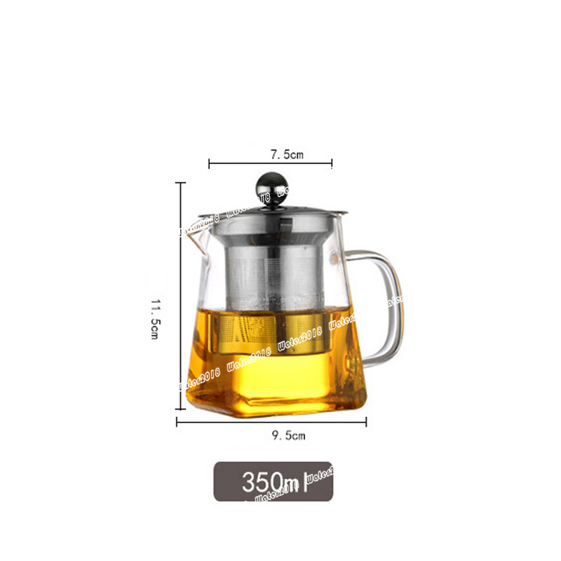350ML 550ML Clear Borosilicate Glass Teapot Tea Tool With Stainless Steel Infuser Strainer Heat Resistant Loose Leaf Teas Pot