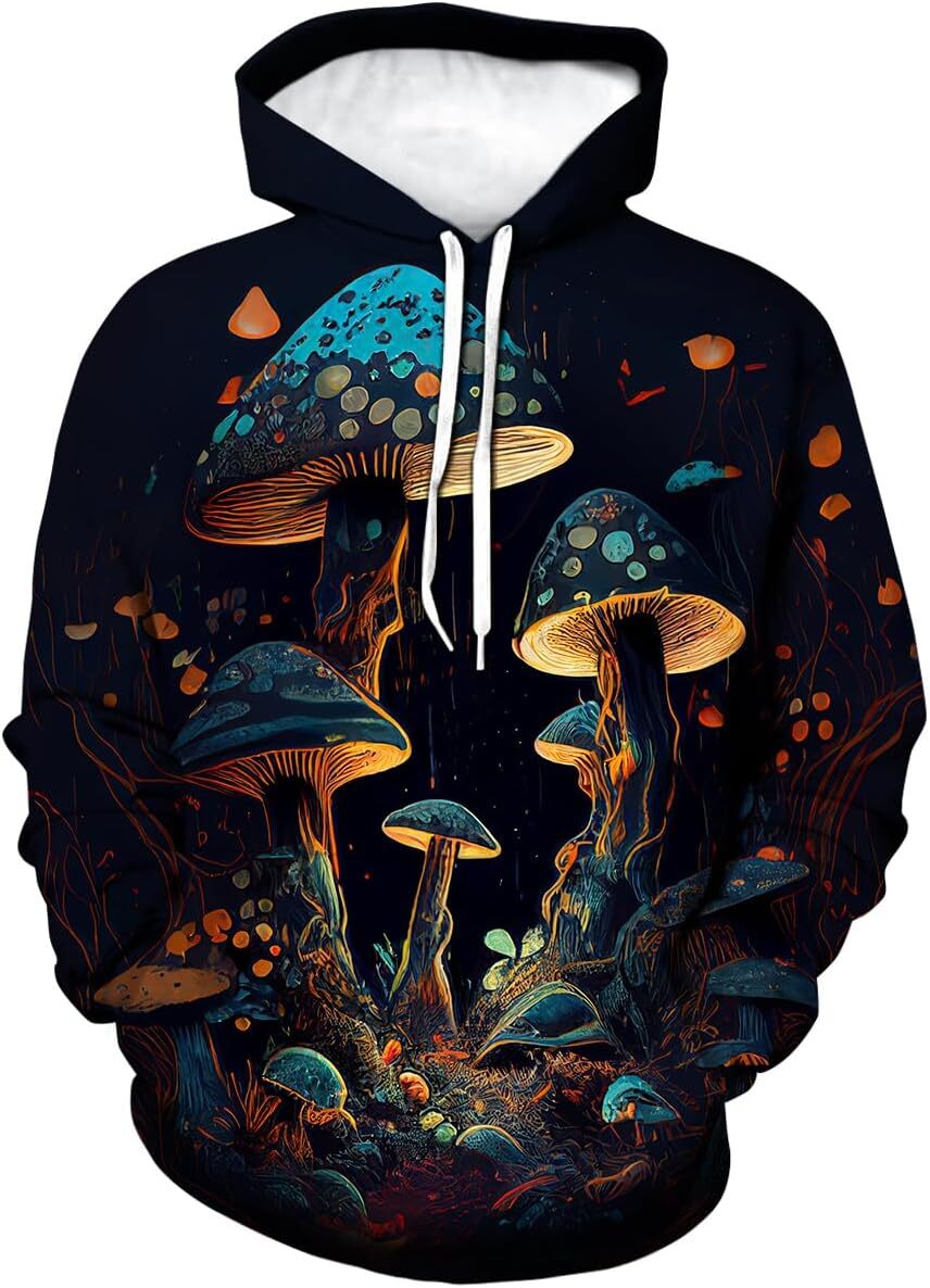 Hoodie for Mens Womens Funny Mushroom Hoodie Fungi Graphic Sweatshirt Graphic Hoodies sweatshirt Pullover Long Sleeve Trendy patterns