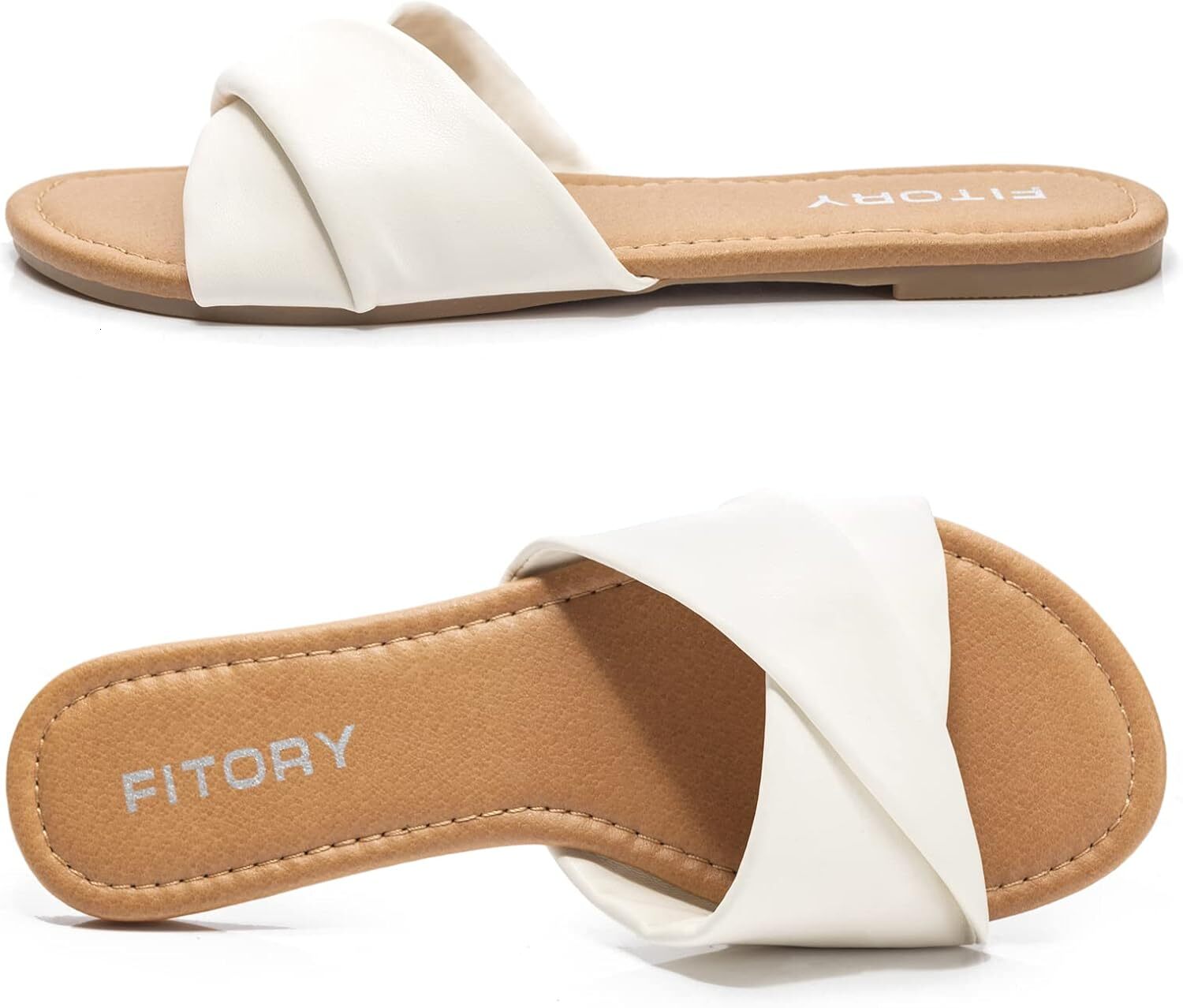 Women's flat sandals fashion slippers paired with soft leather slippers, suitable for summer sizes 6-11