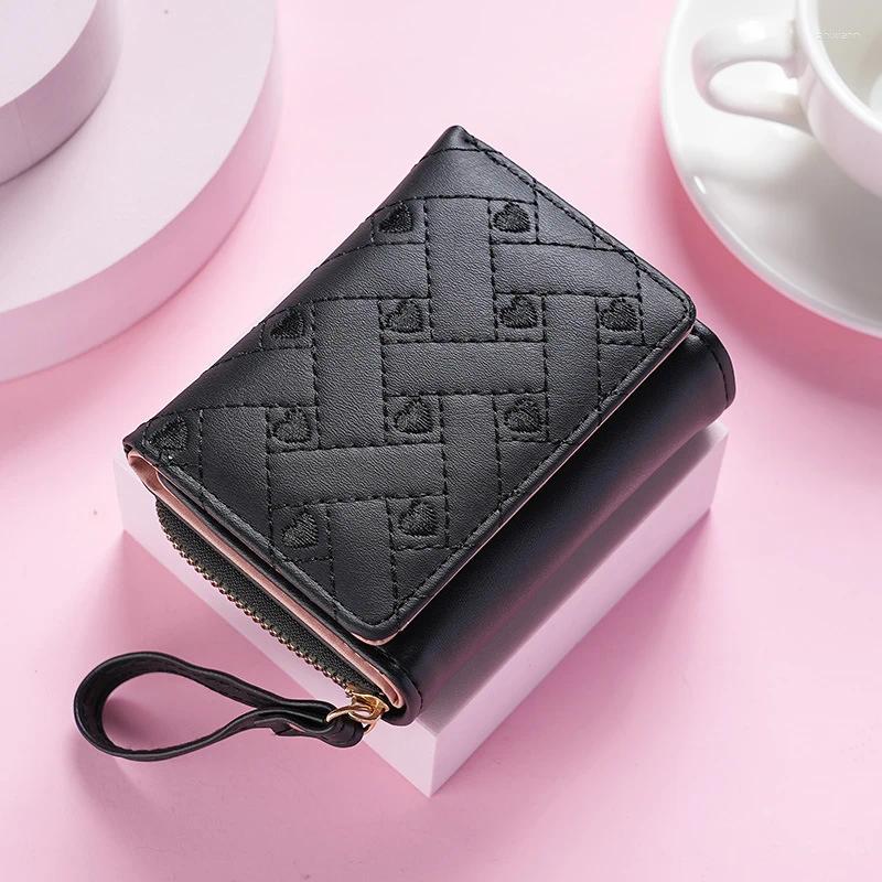 Free Shipping Wallets Trendy Heart Women Gifts Portable Large Capacity PU Leather Girls Bag Banknote Storage Card Holder Cute Purses