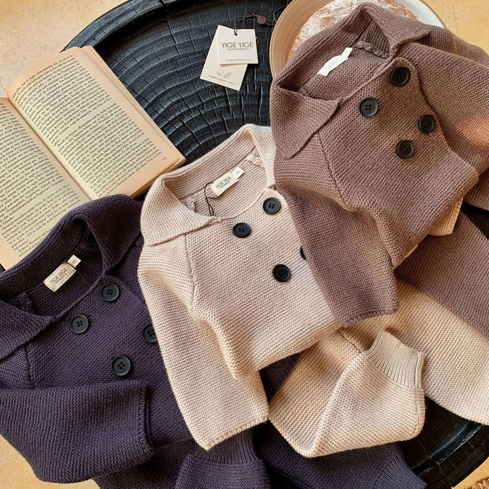 Baby Boy Knitted Clothes Sets Long-Sleeved Cardigan Pants Autumn Winter Infant Boy Clothes Outfits 241028
