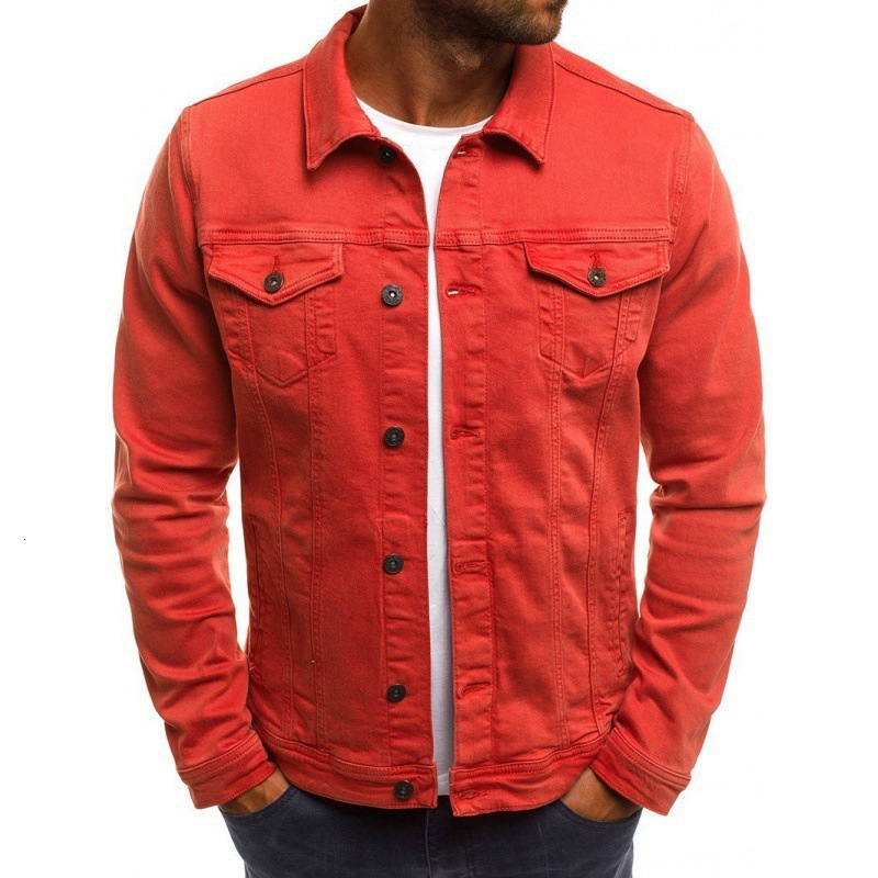 2024 new designer European size winter men's youth denim jacket slim fit workwear solid color thick shirt jacket