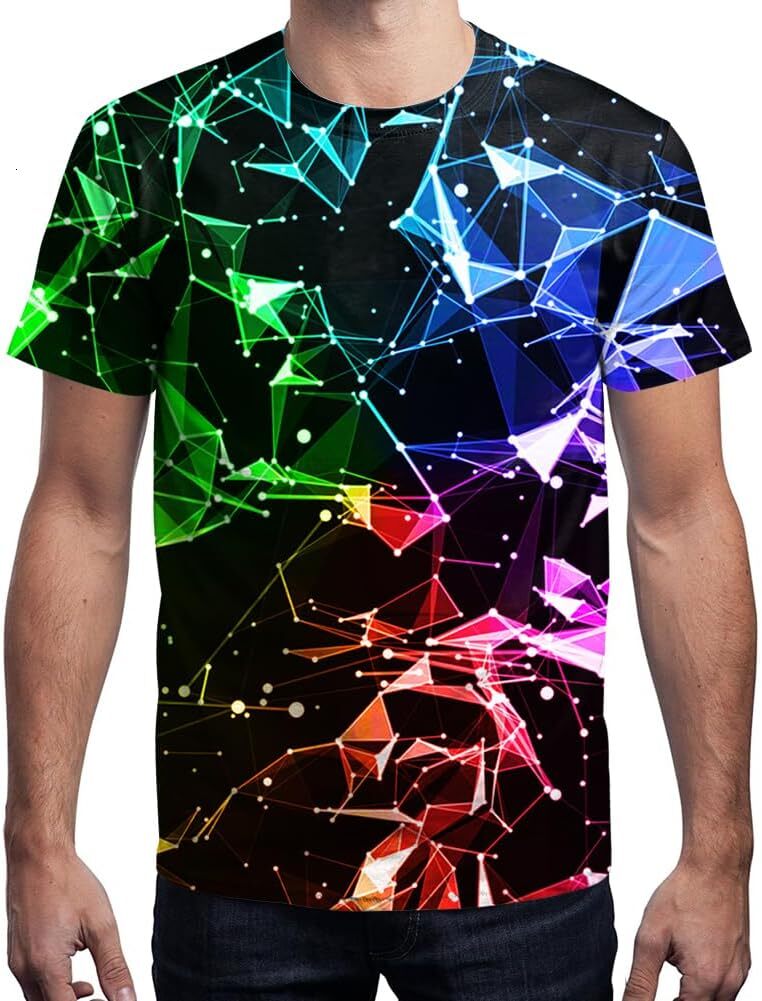 Mens T shirt 3D Print Shirts Colorful Space Graphic Tees for Men Women Teens tee Casual tops summer clothes tee casual fashion cool