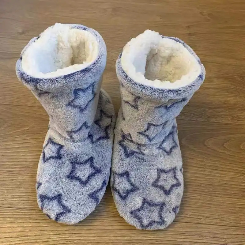 VENTACT Christmas Sock Shoes Woman Star Pattern Winter Slippers Thick Warm Floor Shoes Non-Slip Indoor Cotton Boots Coral Fleece 241025