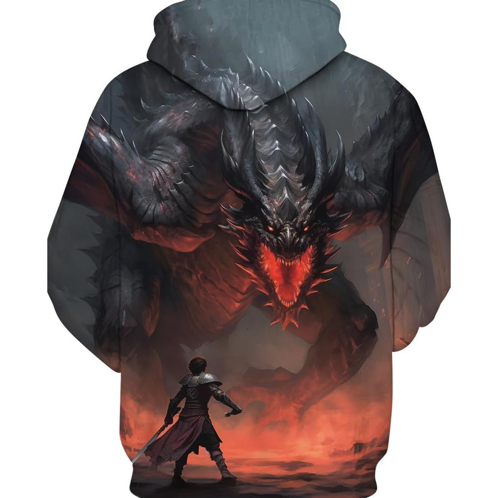 Hoodie for Mens cool Mens Animal Shirt Retro Dragon 3D Printing Graphic Hoodie Hoodies Hooded Sweatshirts Graphic Hoodies sweatshirt Trendy patterns