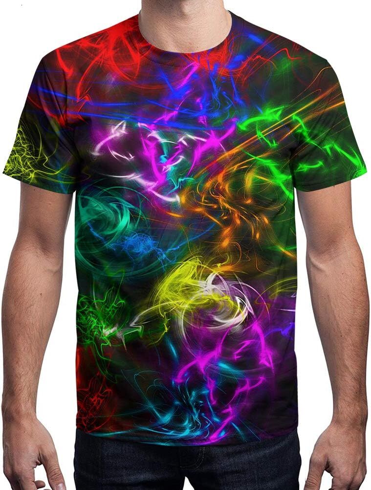 Mens T shirt 3D Graphic Colorful T-Shirts Crew Neck Print Tee for Men Women and Youngs tee Casual tops summer clothes cool