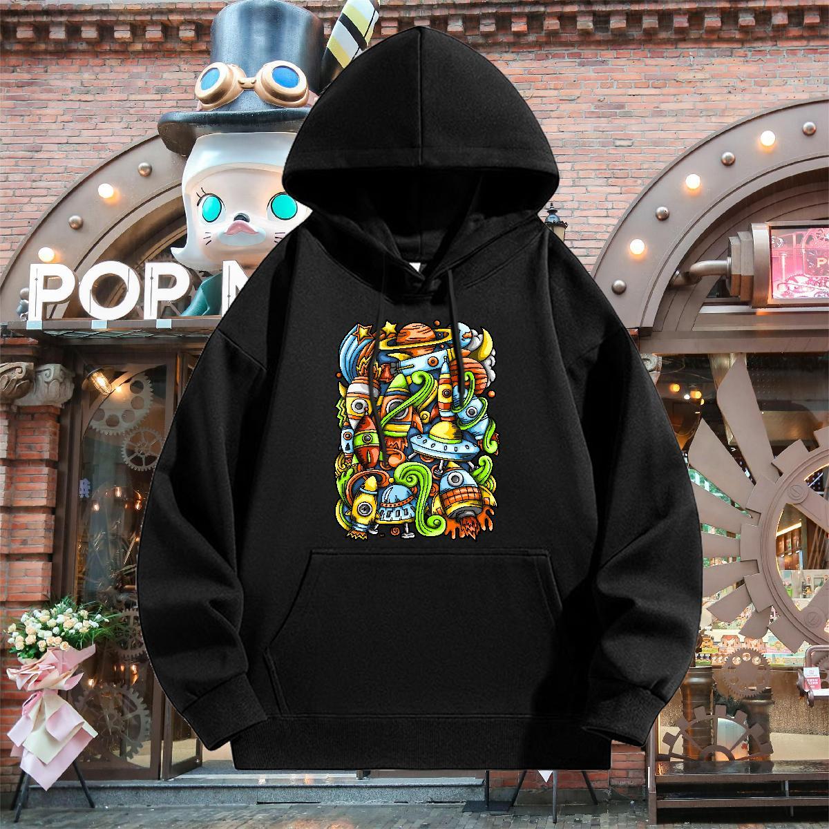 Customized Hoodie Men Long Sleeve Drawstring Wholesale Men's Hooded Sweatshirt Custom Print Plus Size Clothes Hoodie Street wear Hip Hop Thick Pl