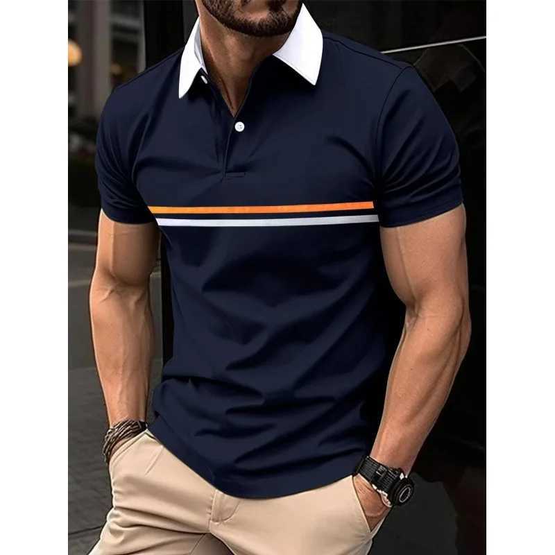 New European and American Mens Summer Daily Leisure Sports Checkered Print Flip Collar Short Sleeve Polo ShirtXJ250108