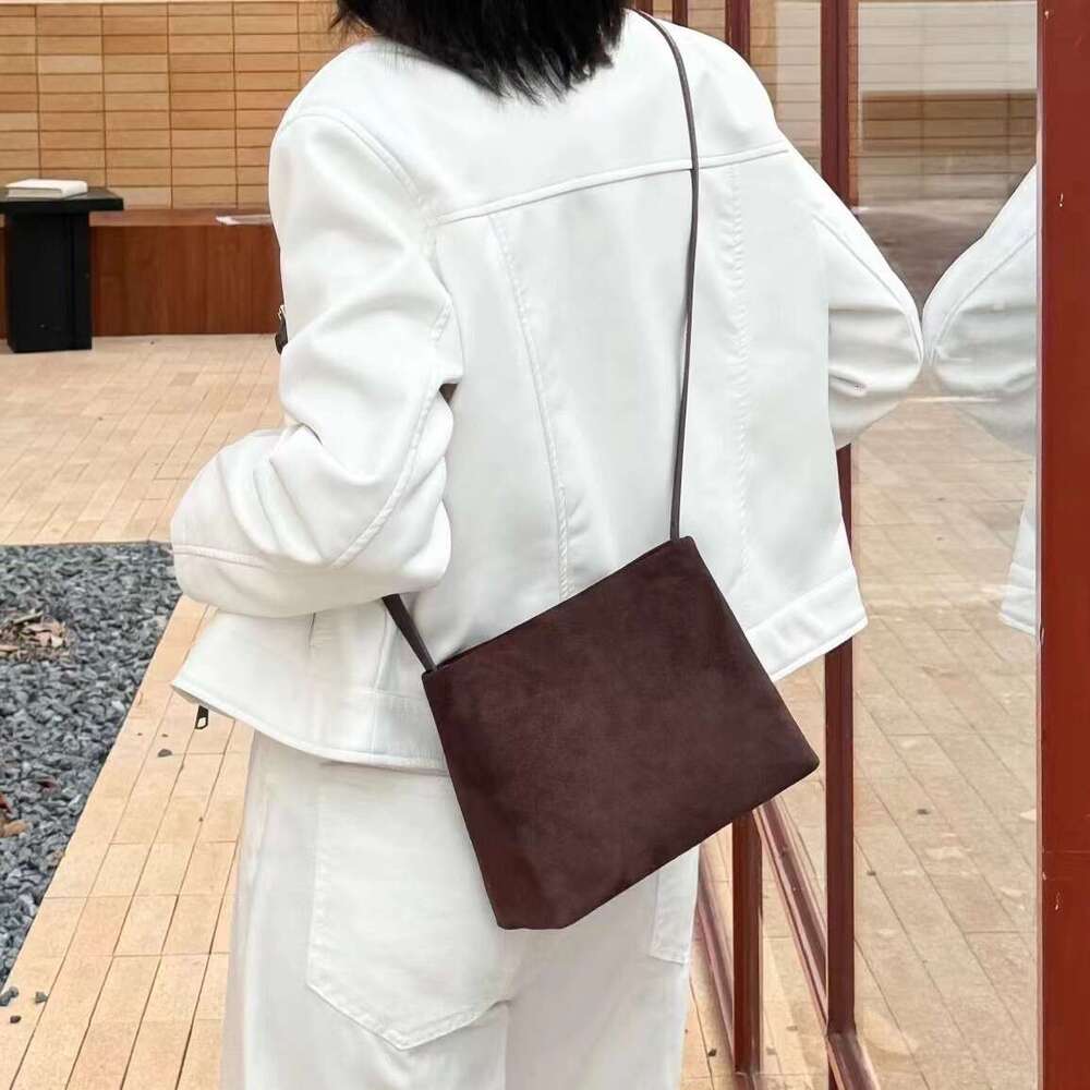 Autumn/Winter Leather Versatile Frosted Cowhide Single Shoulder Armpit Bag Square Temperament Diagonal Purse Trend