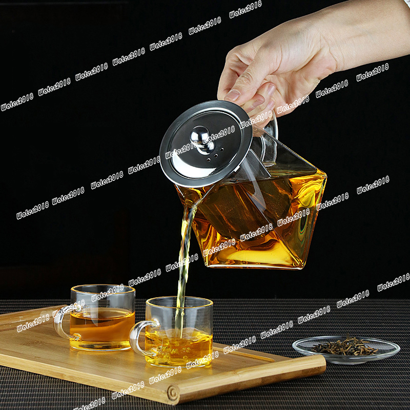 350ML 550ML Clear Borosilicate Glass Teapot Tea Tool With Stainless Steel Infuser Strainer Heat Resistant Loose Leaf Teas Pot