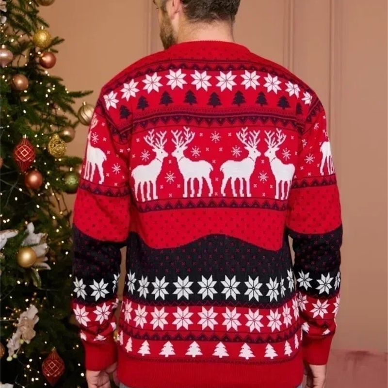 Family Christmas Sweater 2024 Women Men Couples Matching Clothes Soft Warm Knitwear Jacquard Pullover Top Xmas Look Jumpers y241025