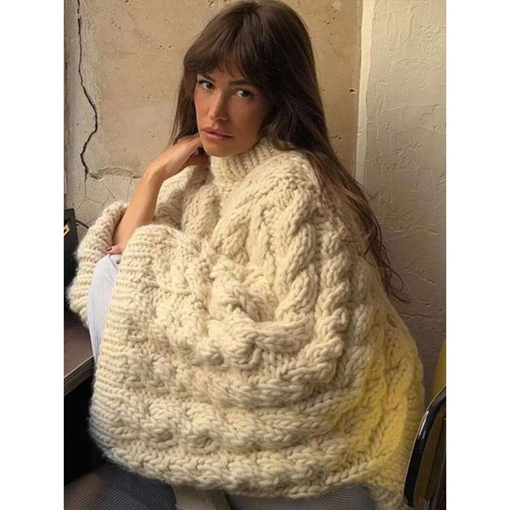 Elegant Solid Knitted Sweaters For Women Casual Oversize Long Lantern Sleeve Pullovers 2024 Autumn New O Neck Lady Jumper Tops
