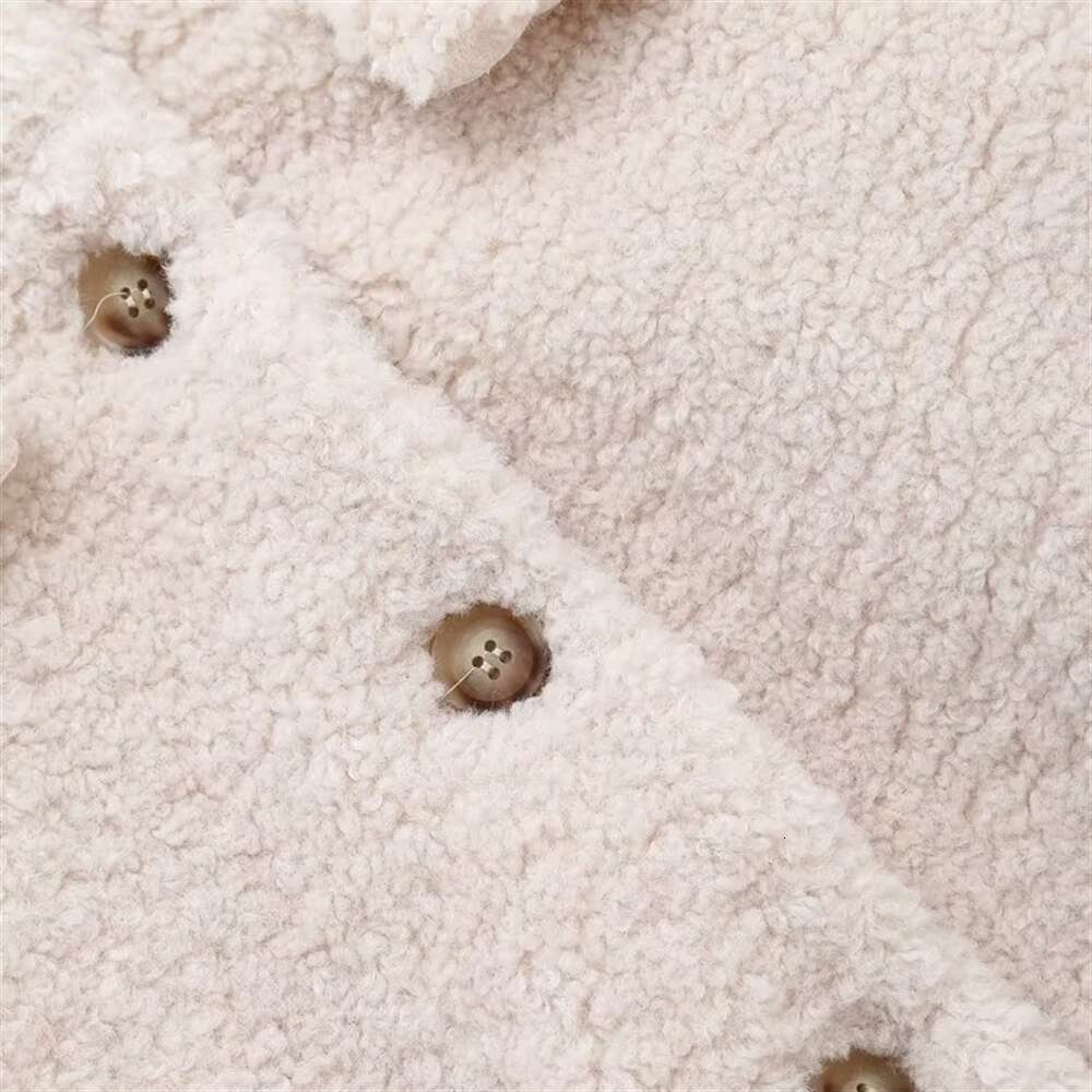 Bm&Md&Za 2024 Autumn New Women's Clothing Style Simple Collar Thickened Lamb Wool Fleece Loose Jacket Coat