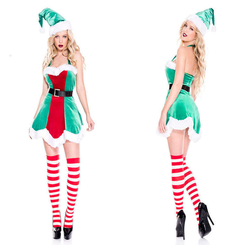 shanshi christmas clothing Cute green dress for women Christmas girl cosplay party performance costume