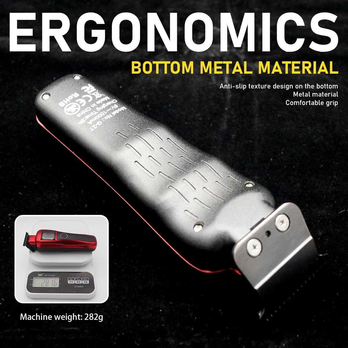 9500RPM Mens Vector Motor Trimmer DLC Blade with Base Charger LCD Display Professional Hair Clipper W241028