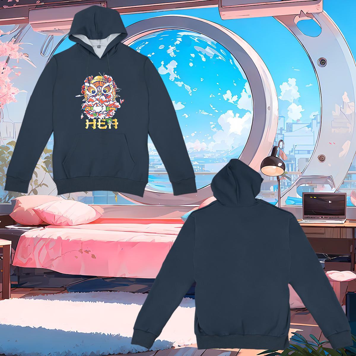 Brand Men Sweatshirt hoodie DIY Anime Loose Fit Men Hoodie Tops Sports Casual Velvet Thick Drawstring Long Sleeve