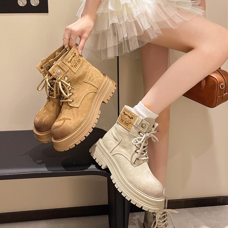 Ankle Platform for 2024 Chunky Ladies Stivali Black Boots Women New Barefoot Shoes atos Mujer 5795