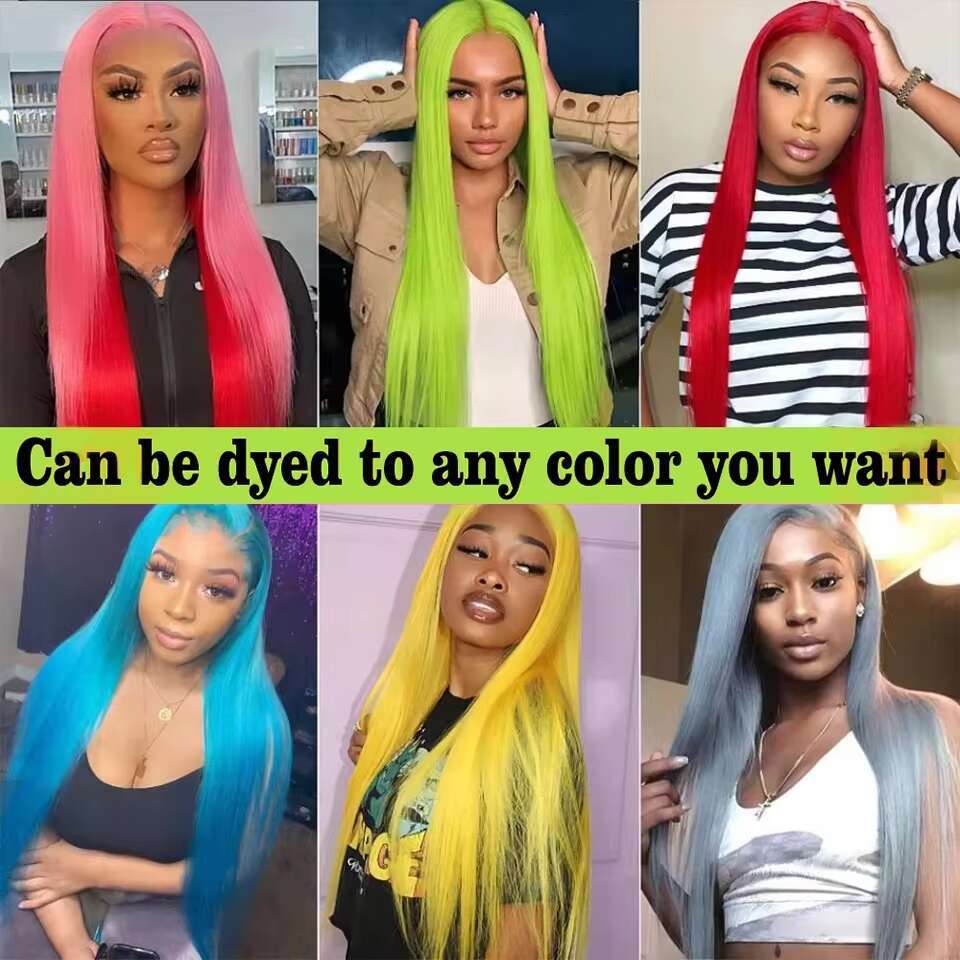 x HD Transparent Blonde Lace Frontal Human Hair Wigs straight Wig Brazilian Bone Straight Front