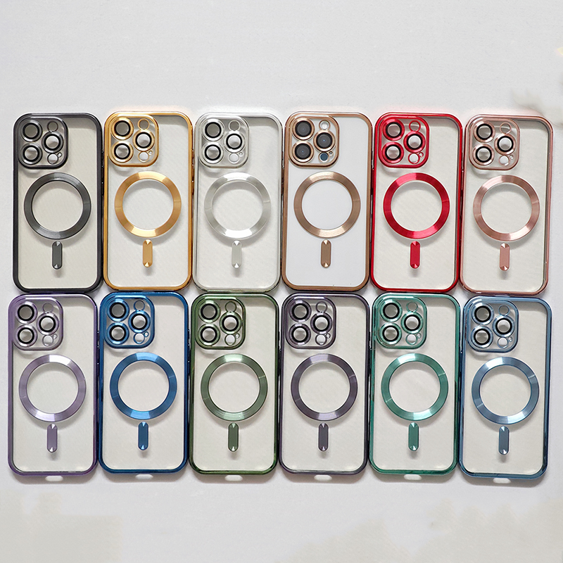 Plating Magnetic For Magsafe Case With Camera Lens Glass Protector TPU Shockproof For iPhone 17 Air 16 15 14 13 12 11 Pro Max XR X XS Samsung S21 S22 