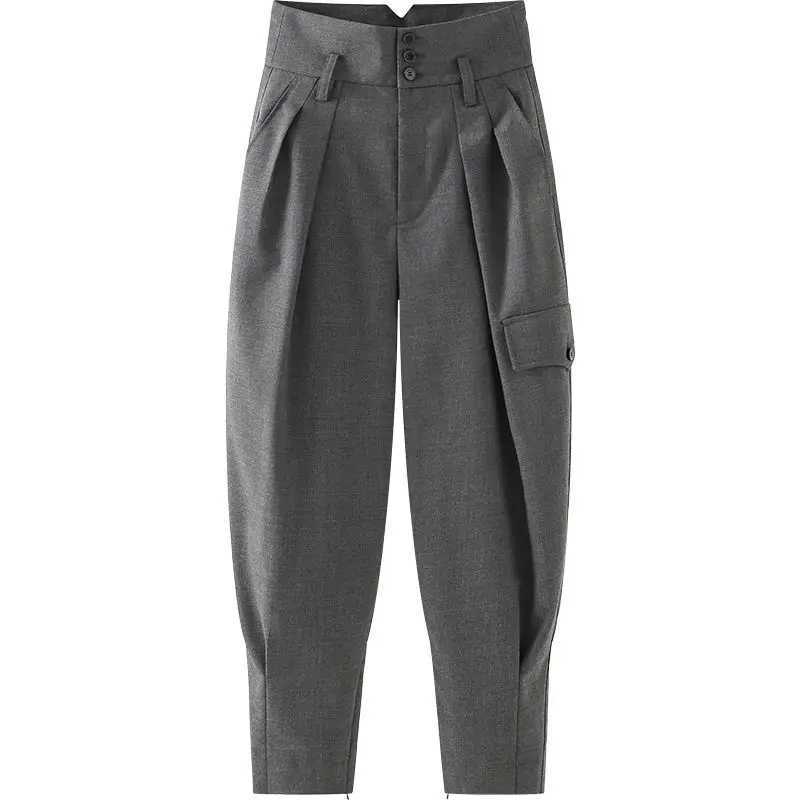 Loose High Waist Suit Pants Womens 2022 Spring And Autumn New Corset Overalls Temperament Casual Radish Harlan PantsX241028