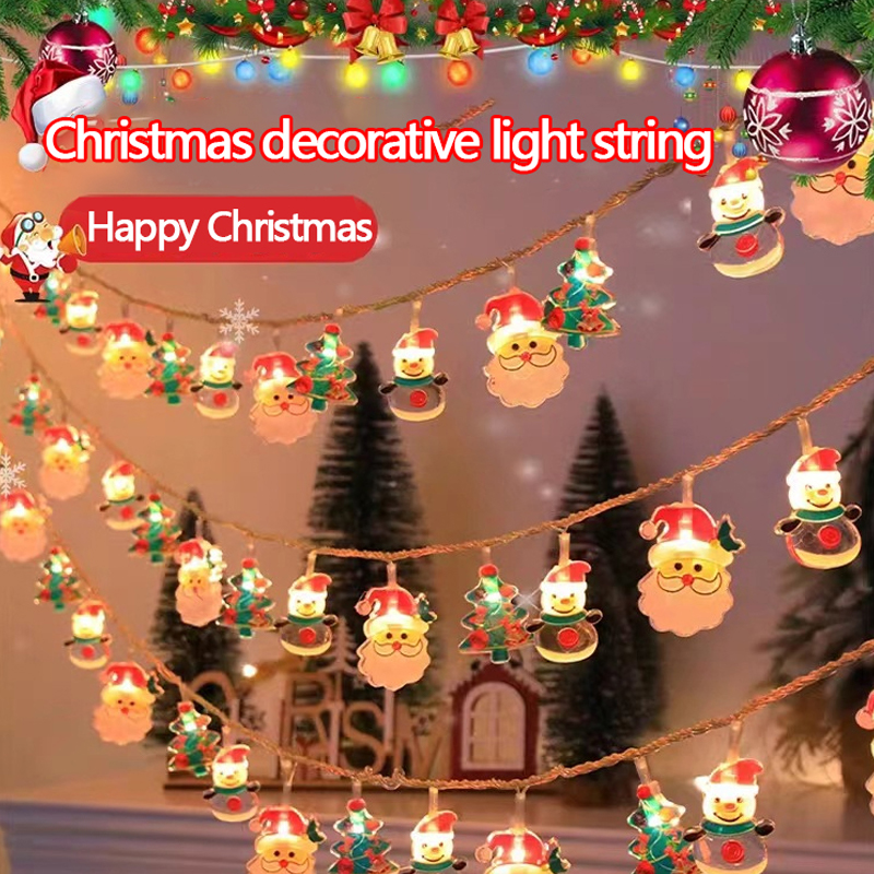 Backpack elderly LED Christmas lights flashing lights strings of Christmas Day cartoon characters snowman scene atmosphere decorative lights