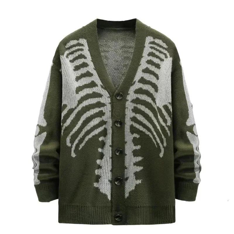 Autumn and Winter Sweater Jacket 2024 Jacquard Halloween Knitted Cardigan Fashion Mens Womens Sweaters 241024