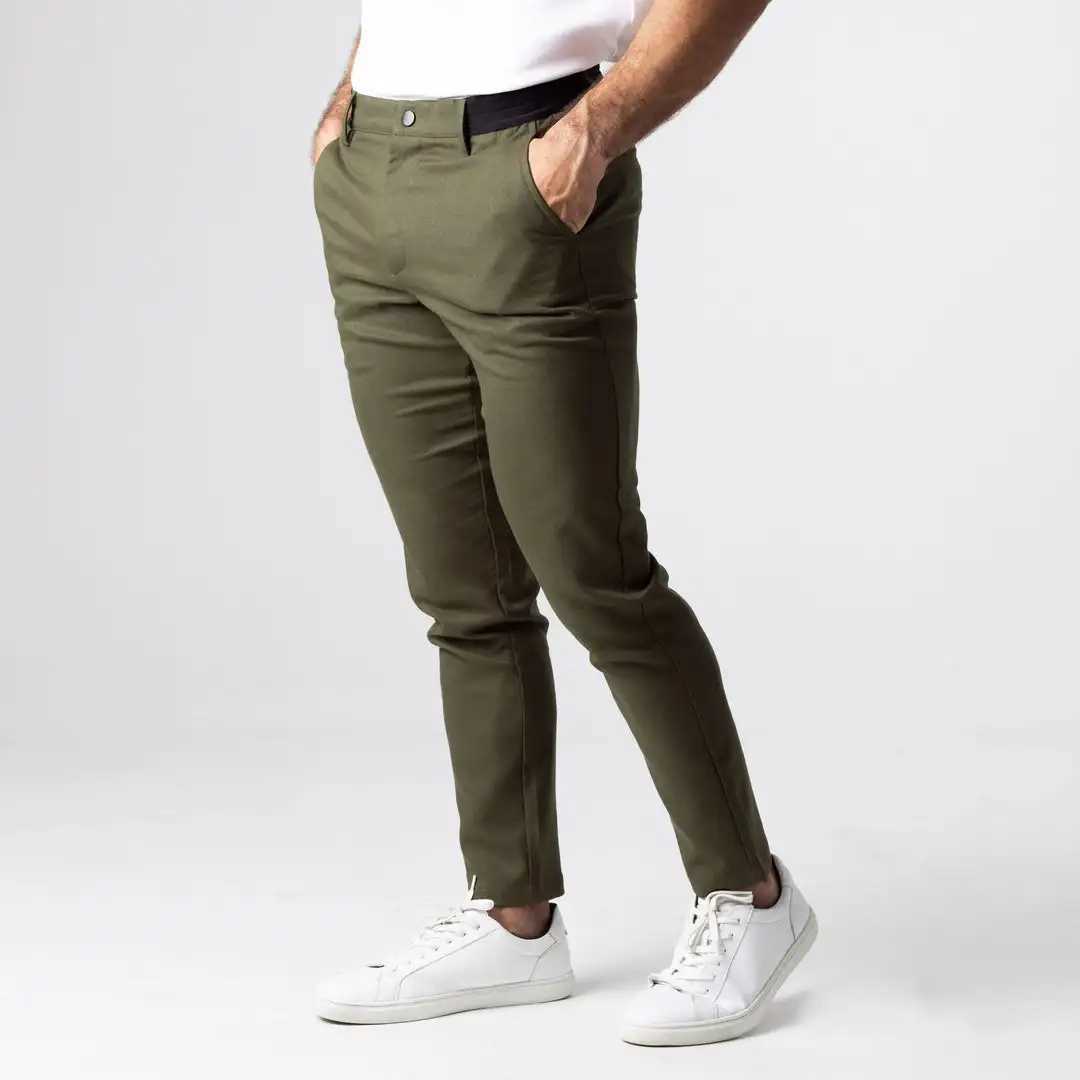 Mens Pants Active Chinos Comfortable Mens Long Fashion Slim Fit Ankle Length Casual Soft Breathable Fabric Middle Waist Comting W W241028