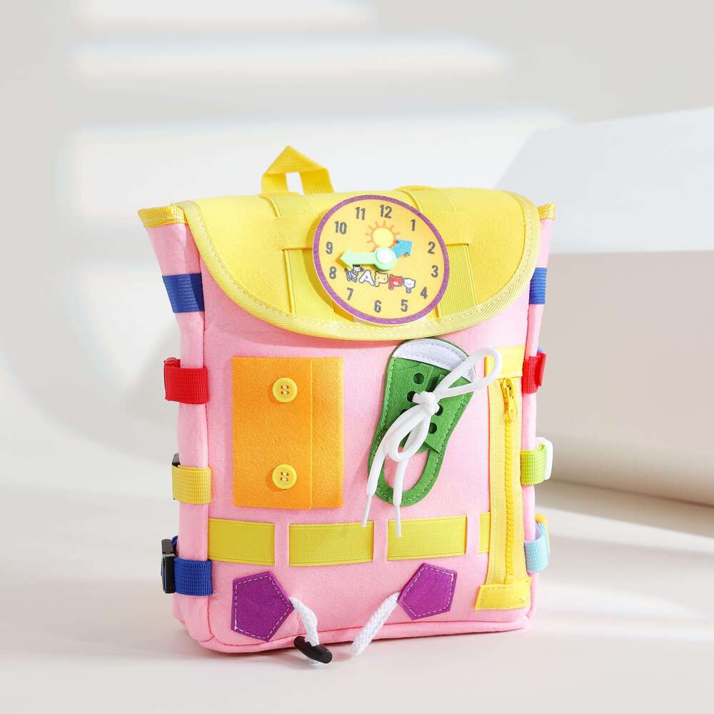 For Toddlers With Buckles Zippers, Sensory Toys, Learning Activity Through Play, Can Be Stored And Carried On The Back, Travel Toy Backpack