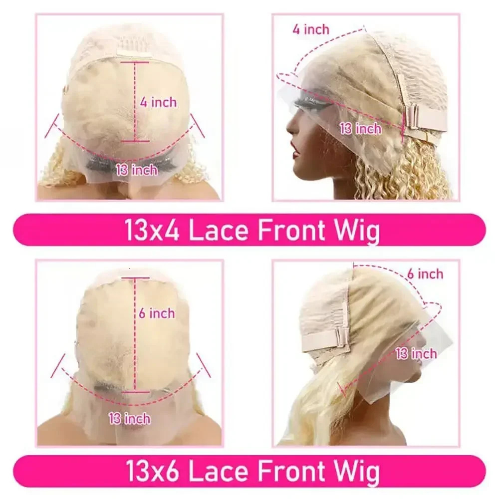 613 Blonde Body Wave 200 Density HD Transparent 13x4 13x6 Front Human Hair Wigs For Women Brazilian Lace Frontal Wig