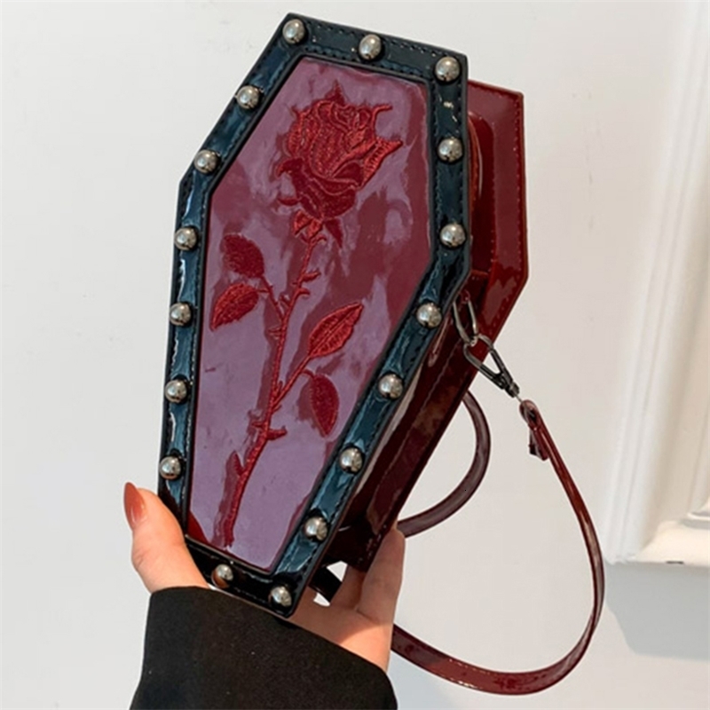Women Gothic Crossbody Bag Coffin Shoulder Bag Purse Cartoon Spider Coffin Bag Y2K Messenger phone Bag Halloween Sling Purse 241025