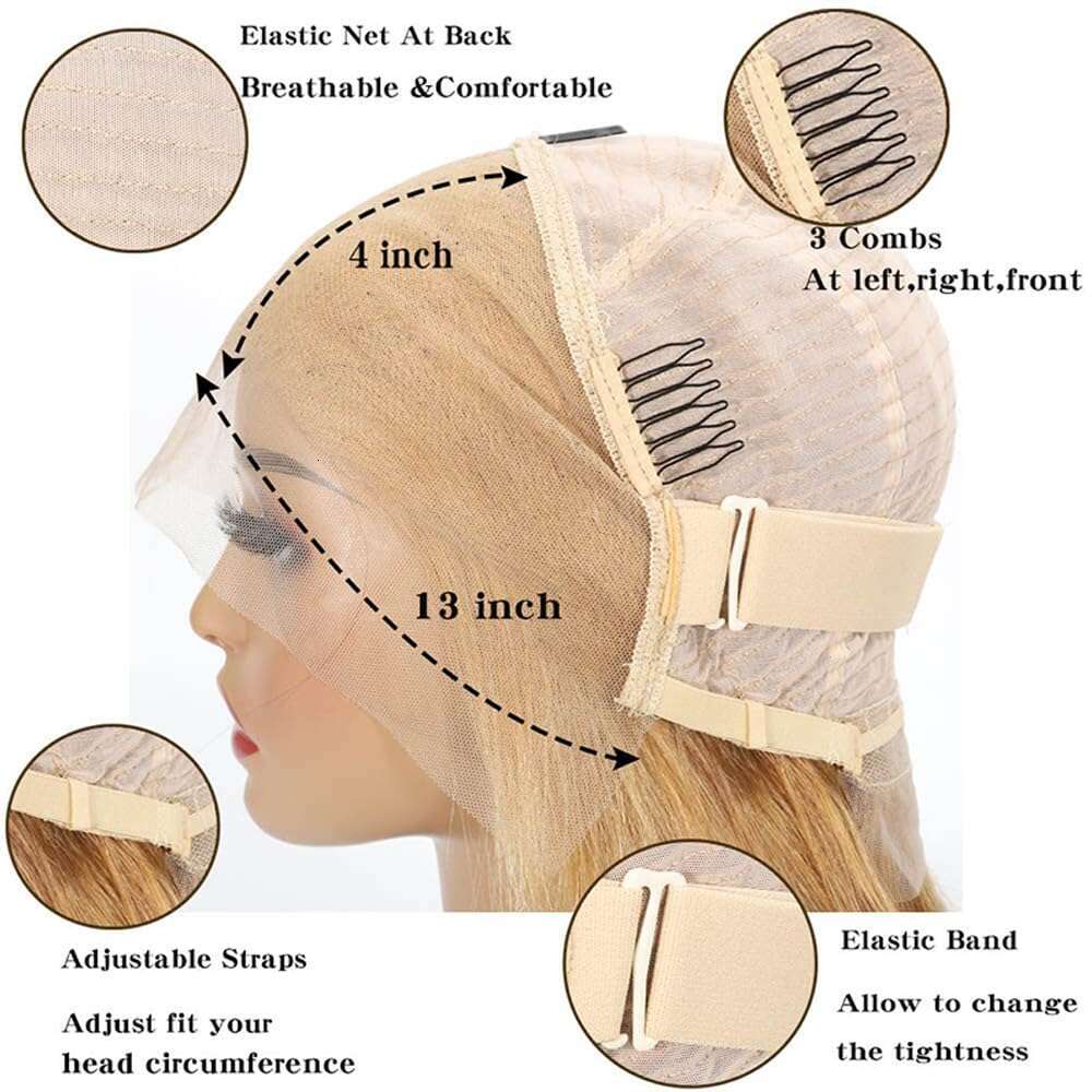 FABA Glueless Honey Blonde Curly Human Hair Wig Deep Wave x HD Lace Frontal Wigs with Baby Density