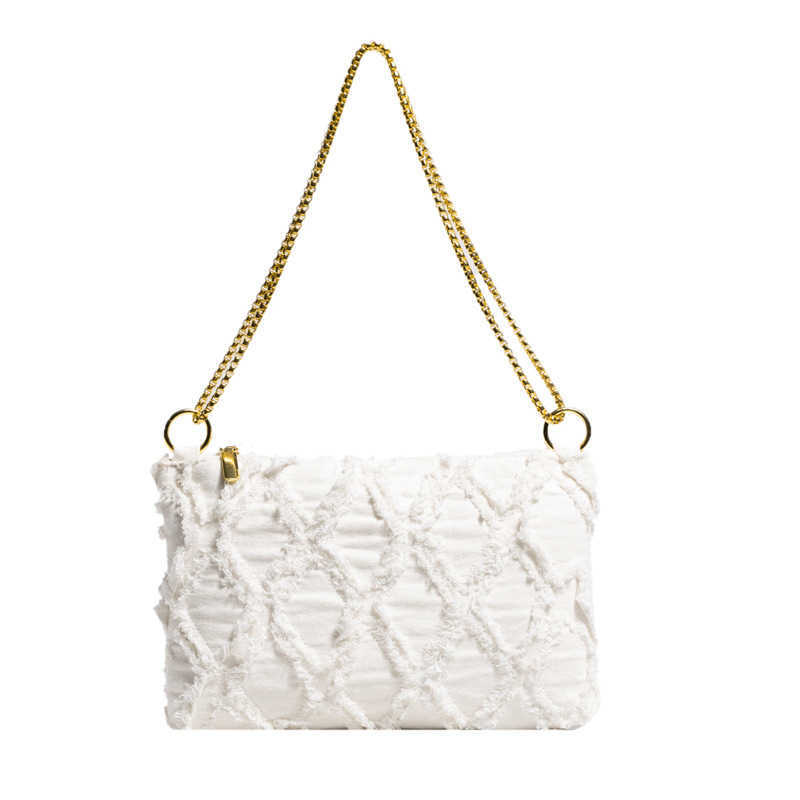CMM Denim Bag Fashion Tassel Personality Womens Large Capacity Single Shoulder Chain Envelope Bag Trend