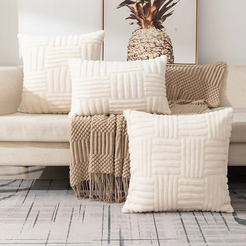 Pillow Case Boho Throw Pillow Cover 45x45 Plush Cushion Cover for Living Room Bed Couch Sofa Soft Decor Pillow Cases HomeChristmas Decor 241025