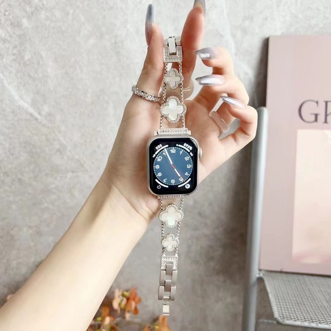 Metal Dia Straps for Apple Watch Bands 49mm 45mm 38mm 40mm 42mm 44mm Women Bling Slim Glitter iwatch Series Ultra 9 8 7 6 5 4 3 SE free shipping
