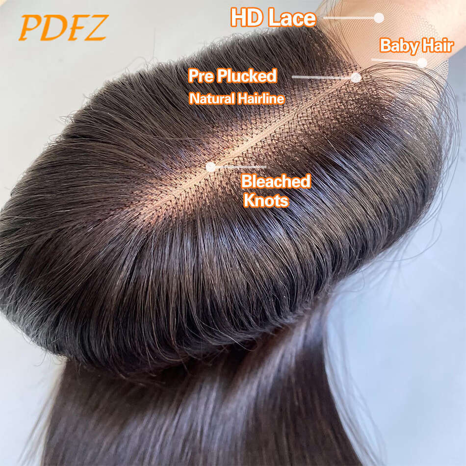Straight Lace Front Wigs x Frontal Human Hair Wig Transparent HD Glueless Pre Plucked Cut