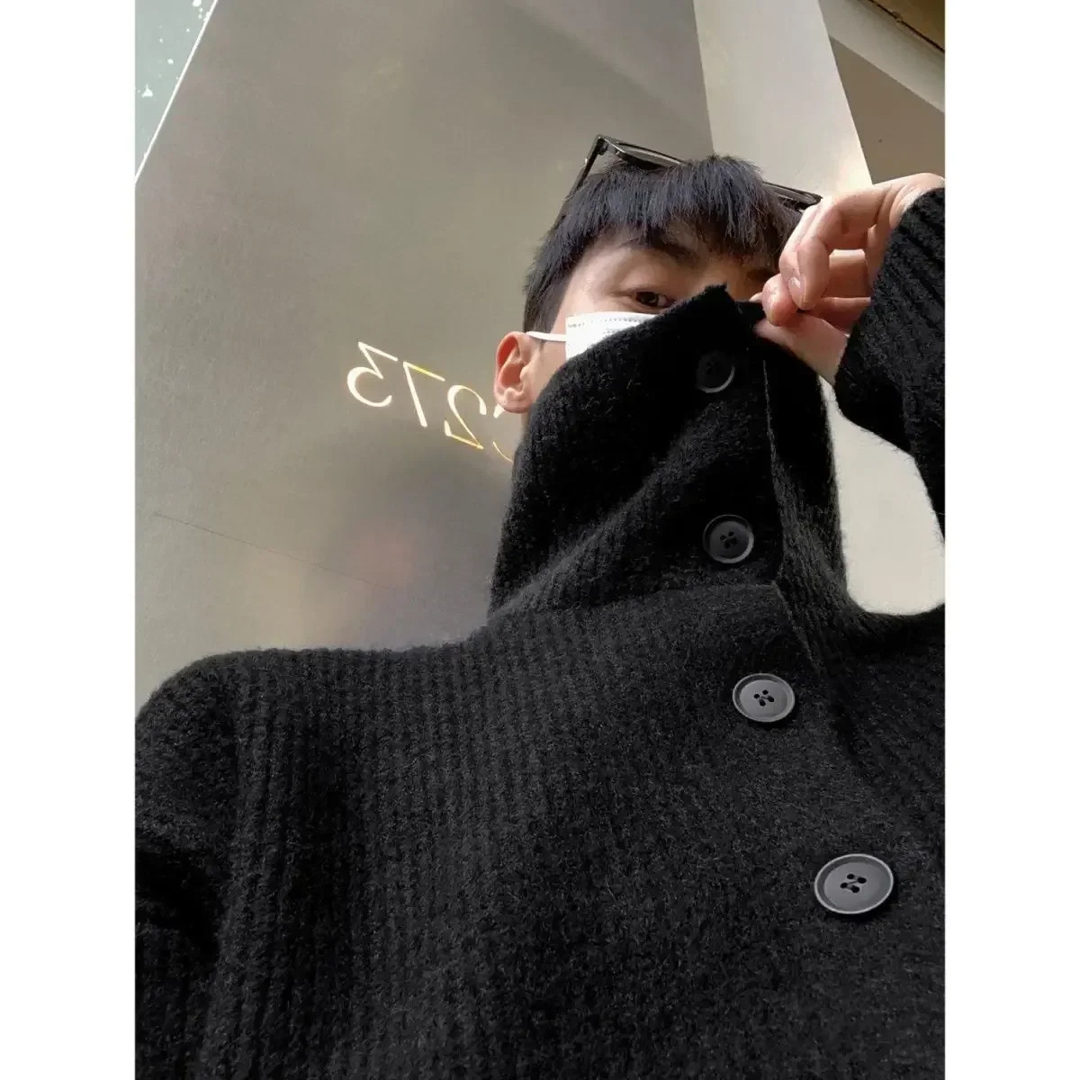 Korean style niche autumn and winter buttoned mens womens knitted sweaters cardigans trendy loose casual sweater coats top 241024