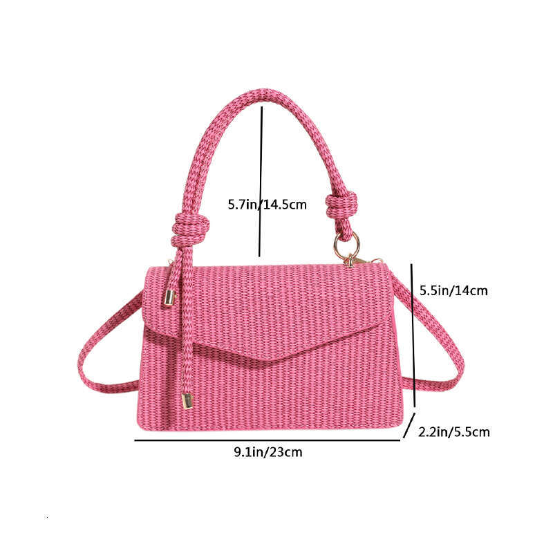 Minimalist Small Square for Women Summer New Fashionable Solid Color Shoulder Casual Handbag Retro Crossbody Bag