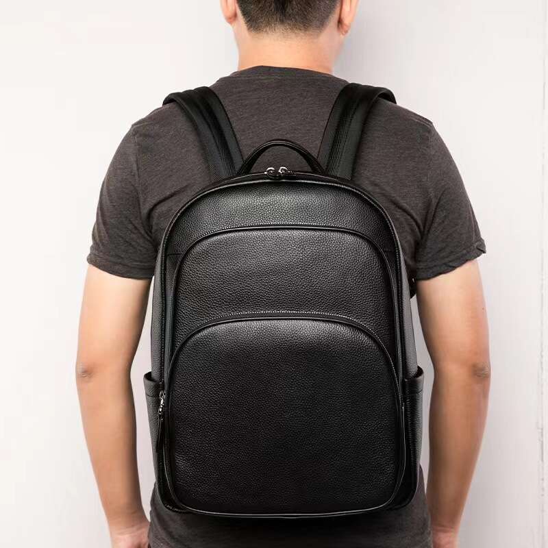 new first layer cowhide leather mens backpack 17 inch laptop bag large capacity school business daypack vintage travel rucack