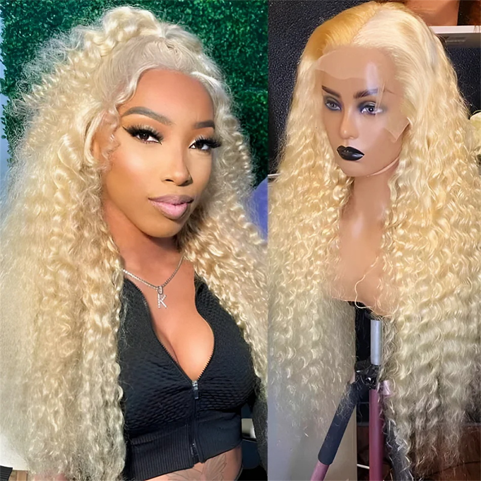 Frontal Wig 13x6 13x4 Hd Lace Front Curly Brazilian 613 Blonde Deep Wave Human Hair Wigs for Women