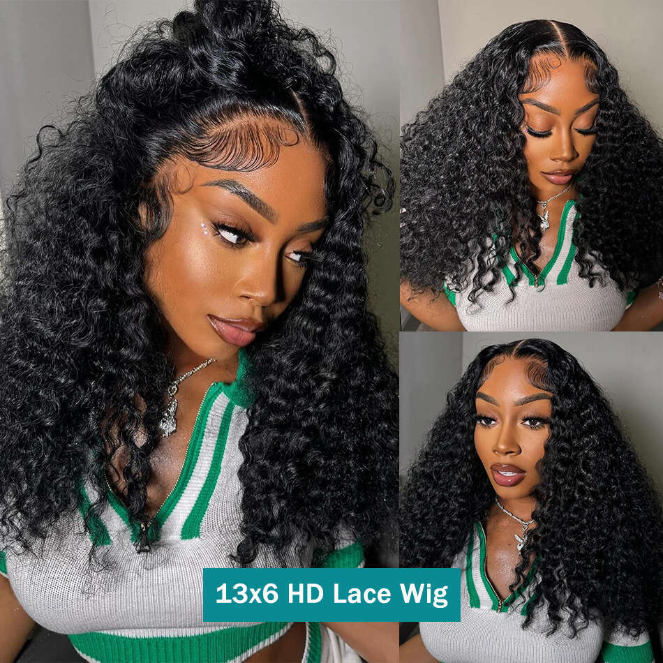 Rosabeauty Kinky Short Bob Human Hair Wigs Curly x Transparent Lace Frontal Wig Loose Deep Wave Closure Preplucked