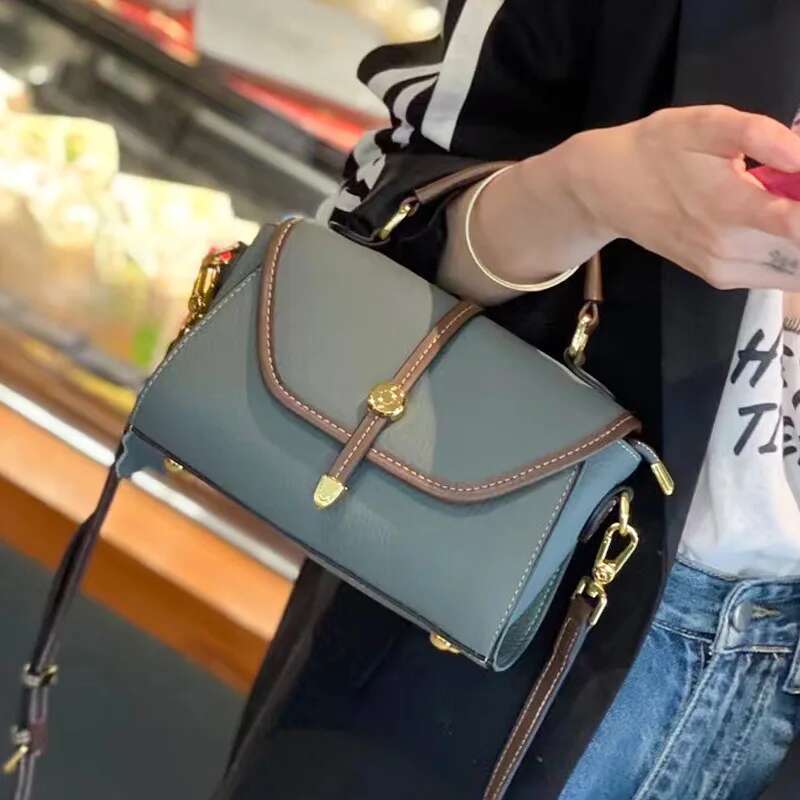 New Summer Carrot Hit Color Flap 2 Straps Women Shoulder 100% Genuine Leather Ladies Messenger Bag Soft Handbag